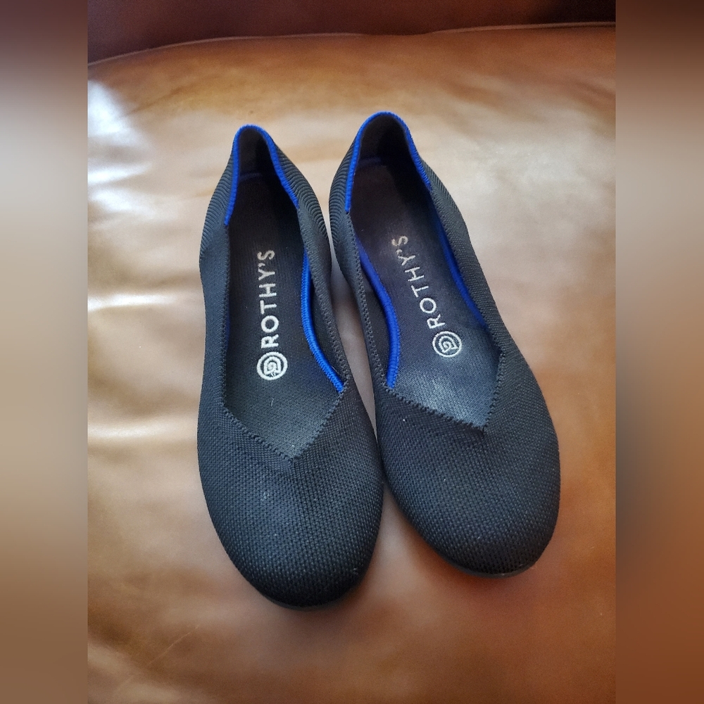 Rothy's Black Slip On Round Toe Ballet Flats Size 7